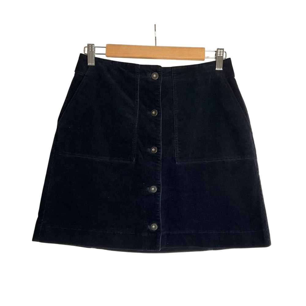 Uniqlo Micro Corduroy Mini Skirt Button Front Pockets Casual Western Academia 8